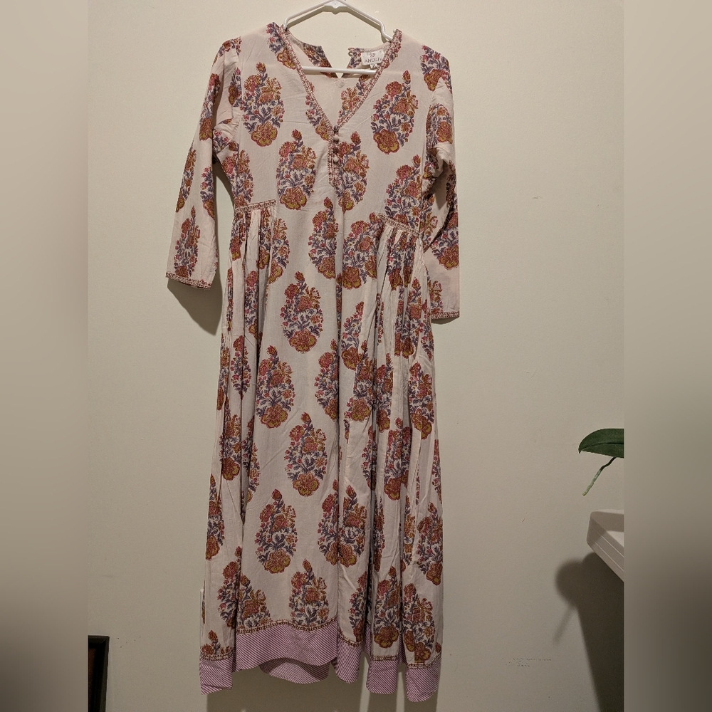 Anokhi Hand Block Printed Vintage Dress
